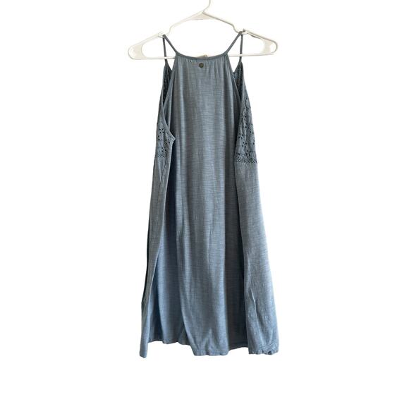 Roxy Women’s Medium Blue Cotton V-Neck Embroidered Sleeveless Mini Dress - Picture 8 of 14